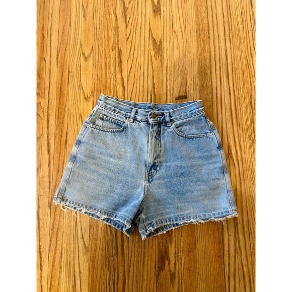 VTG Y2K No Excuses Denim Jean Shorts High Waist 9/10 Distress Cotton Mini Faded - Picture 4 of 10